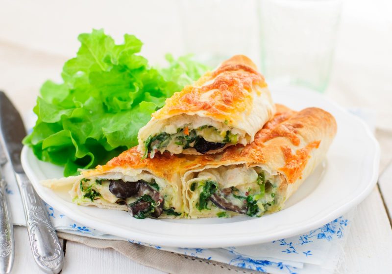 Vegetable and Cheese Filo Rolls