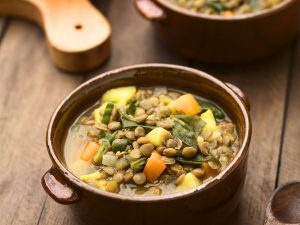 Lentil Soup with Silverbeet and Potatoes